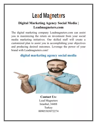 Digital Marketing Agency Social Media | Leadmagneters.com