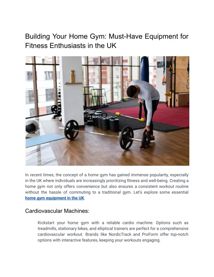 building your home gym must have equipment