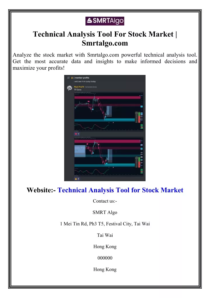 technical analysis tool for stock market smrtalgo