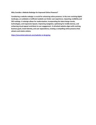 why consider a website redesign for improved