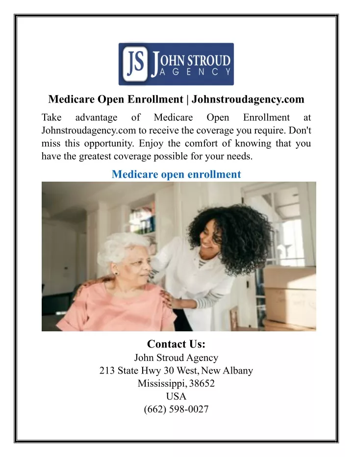 medicare open enrollment johnstroudagency com