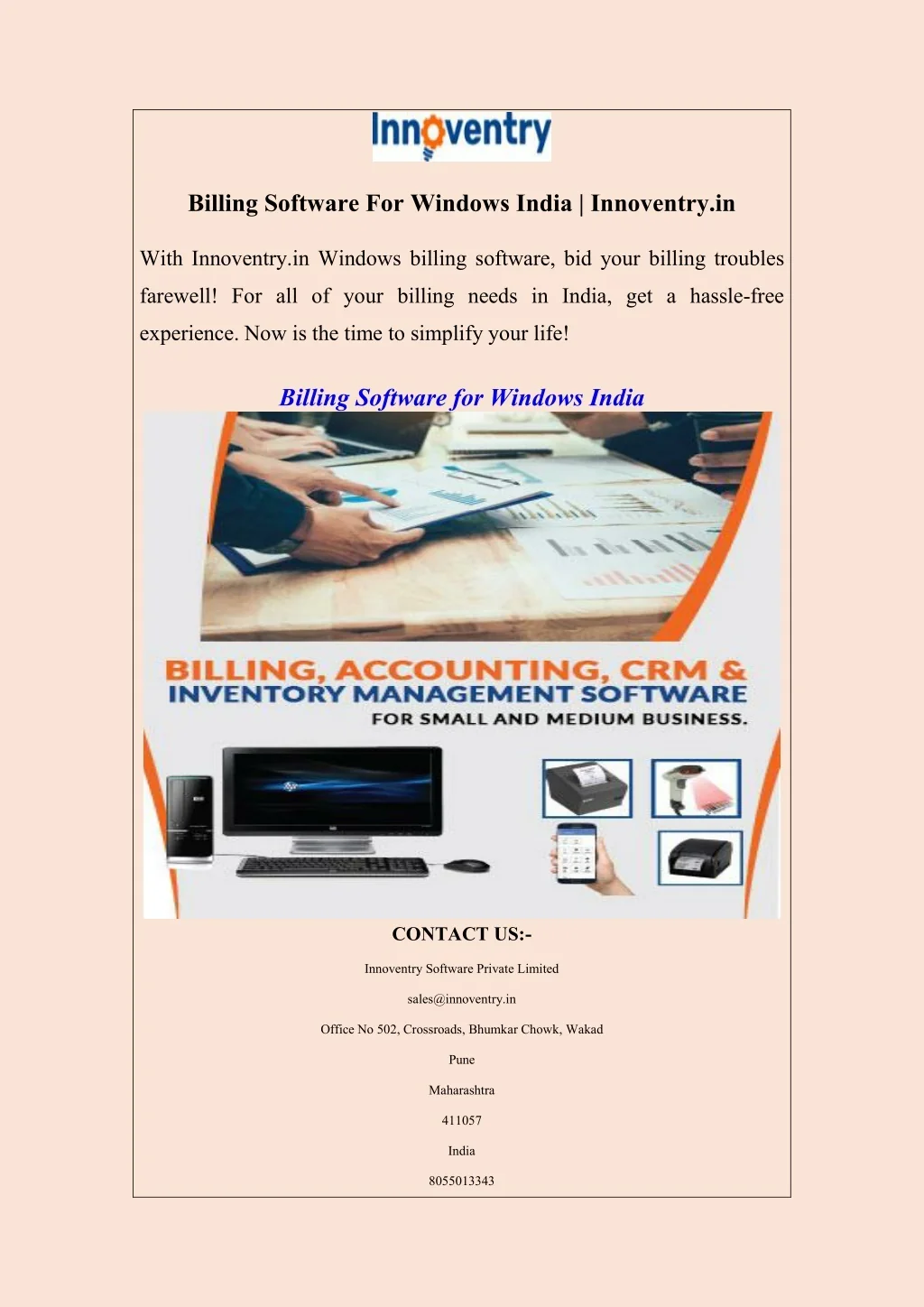 PPT - Billing Software For Windows India Innoventry.in PowerPoint ...