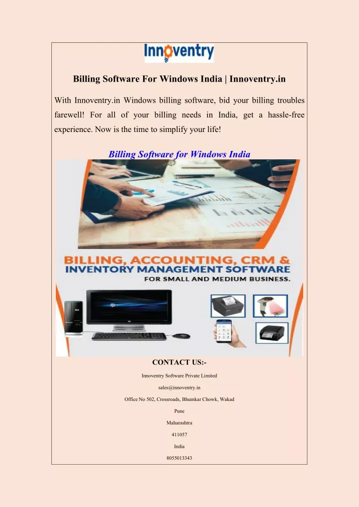 billing software for windows india innoventry in