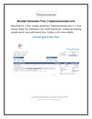 Receipt Generator Free  Expensesreceipt