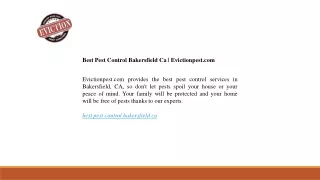 Best Pest Control Bakersfield Ca | Evictionpest.com
