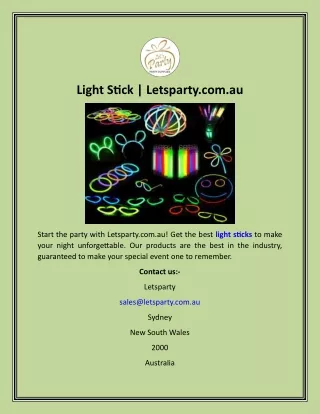 light stick letsparty com au