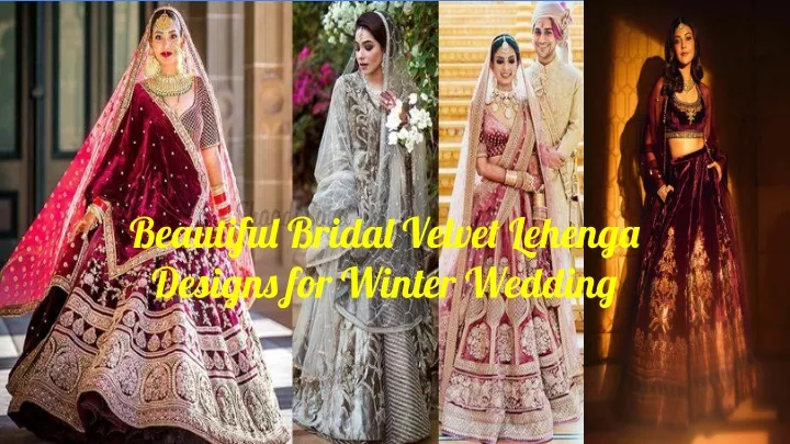 beautiful bridal velvet lehenga designs