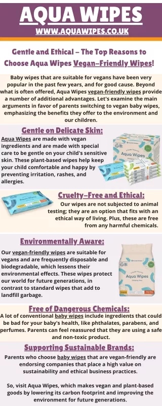 Gentle and Ethical - The Top Reasons to Choose Aqua Wipes Vegan-Friendly Wipes!