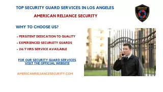 Top Security Guard Services in Los Angeles - American Reliance Security