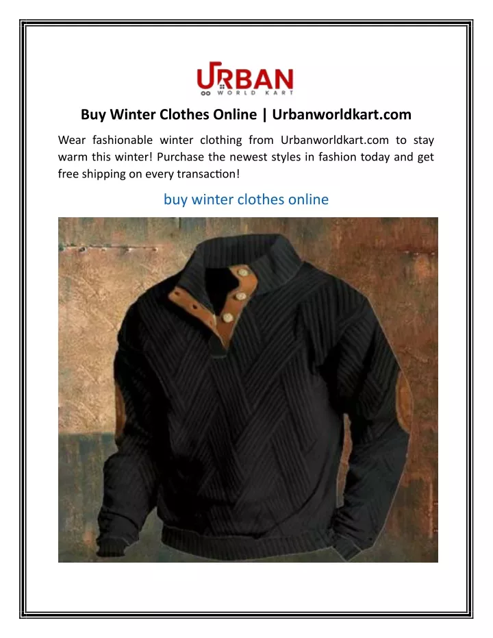 buy winter clothes online urbanworldkart com