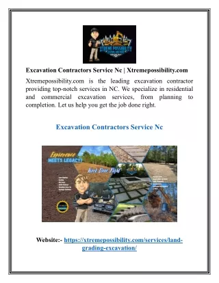 Excavation Contractors Service Nc  Xtremepossibility.com