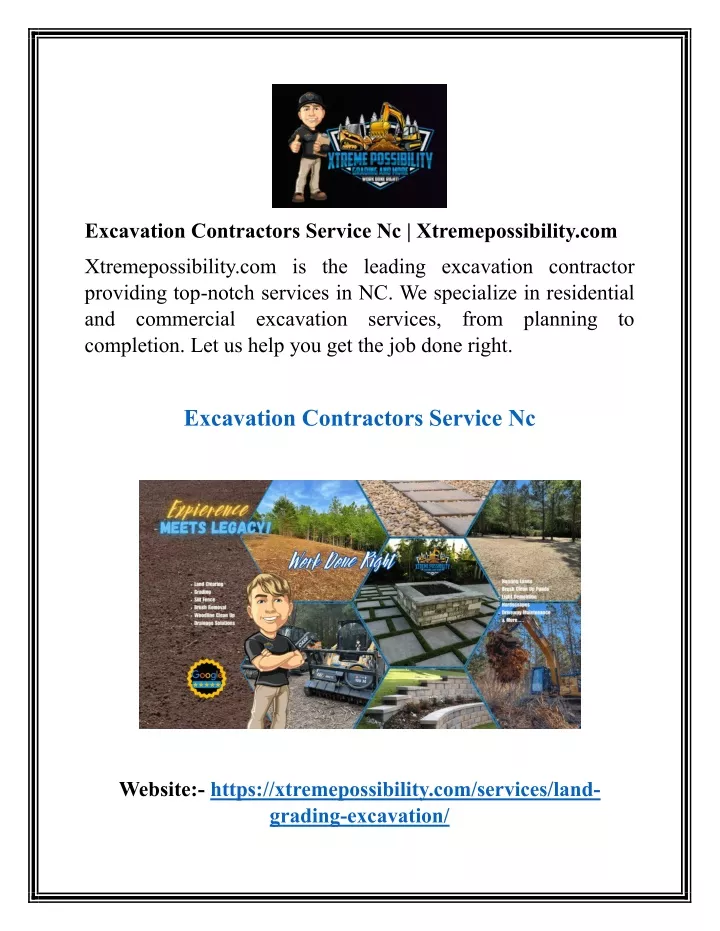 excavation contractors service