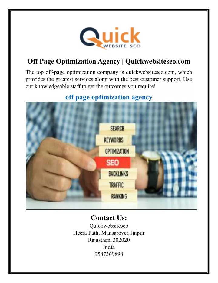 off page optimization agency quickwebsiteseo com