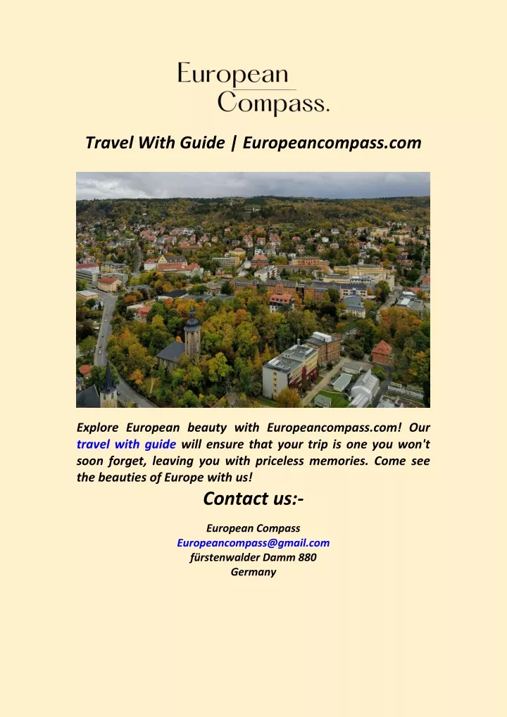 travel with guide europeancompass com