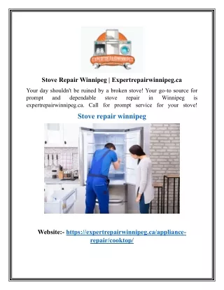 Stove Repair Winnipeg | Expertrepairwinnipeg.ca