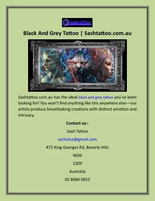 Black And Grey Tattoo  Sashtattoo.com