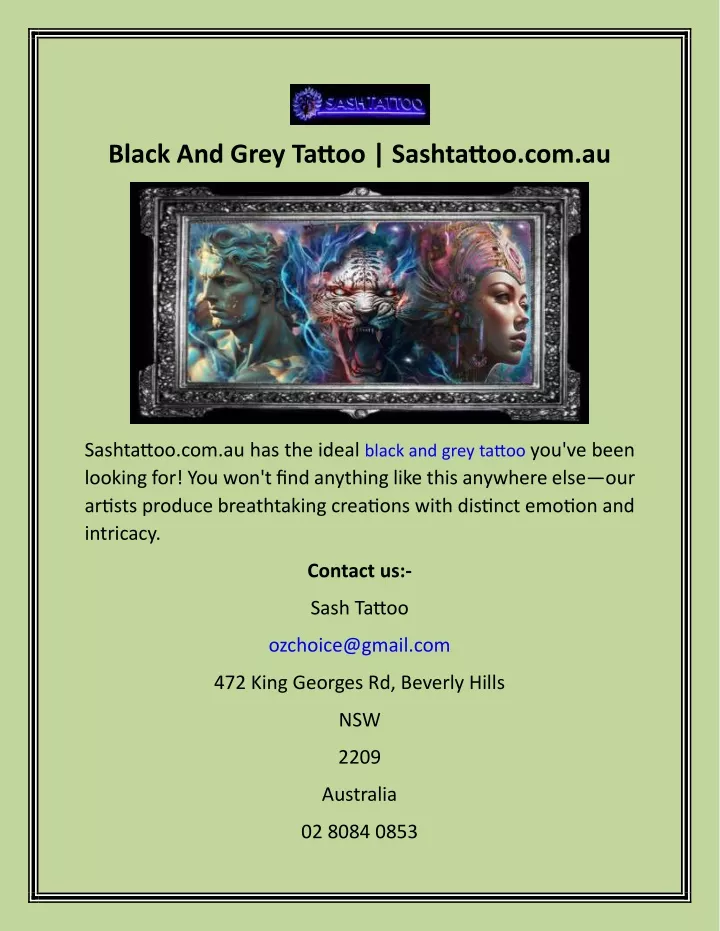 black and grey tattoo sashtattoo com au