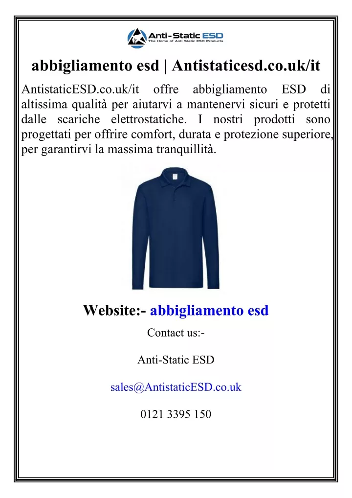 abbigliamento esd antistaticesd co uk it