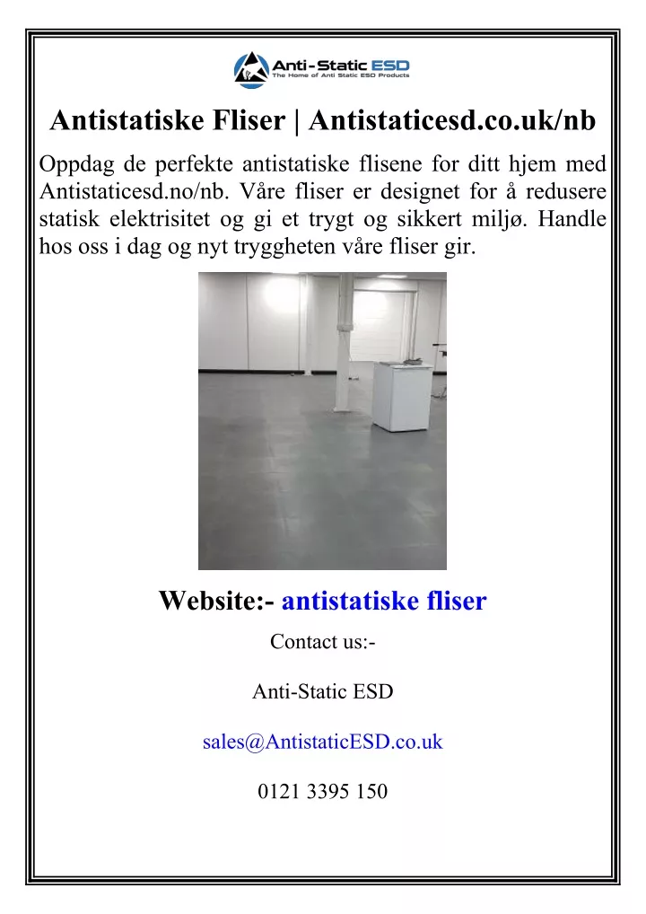 antistatiske fliser antistaticesd co uk nb