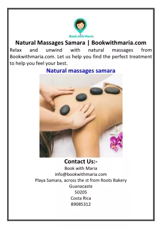 Natural Massages Samara  Bookwithmaria.com