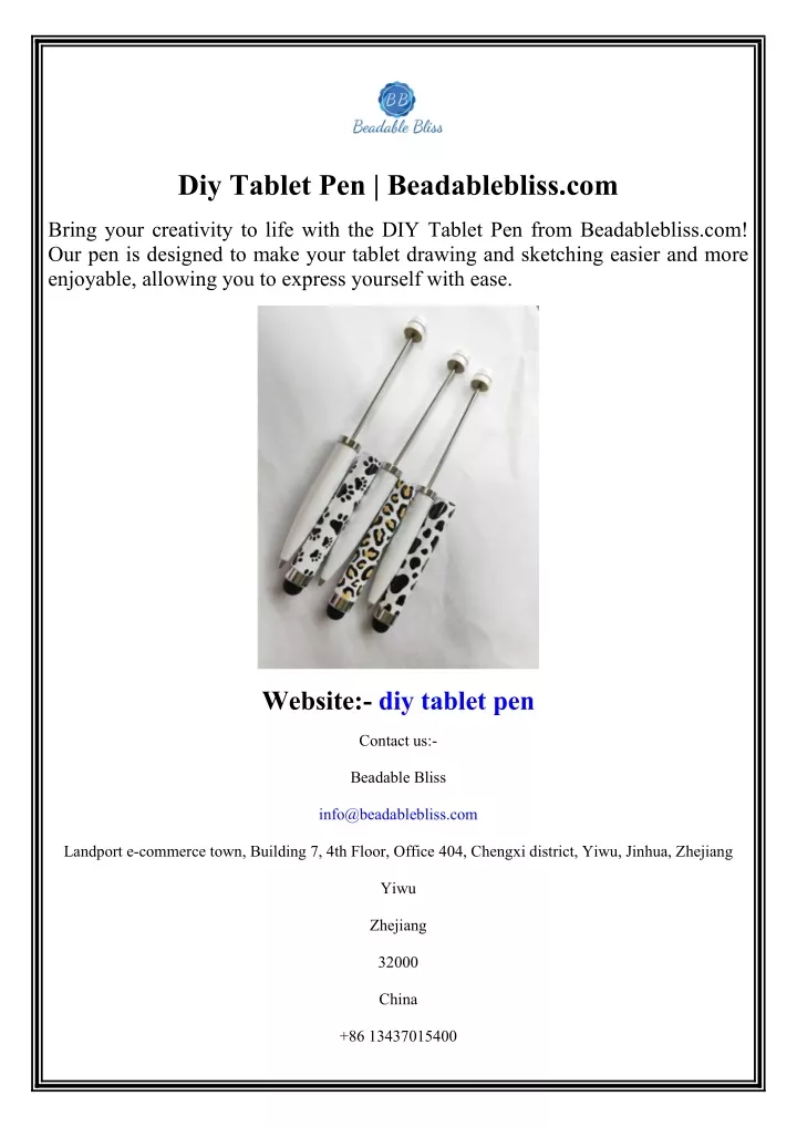 diy tablet pen beadablebliss com
