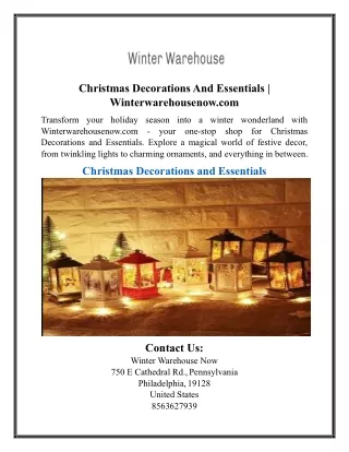 Christmas Decorations And Essentials | Winterwarehousenow.com