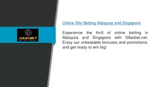 Online Site Betting Malaysia And Singapore S9asbet.net