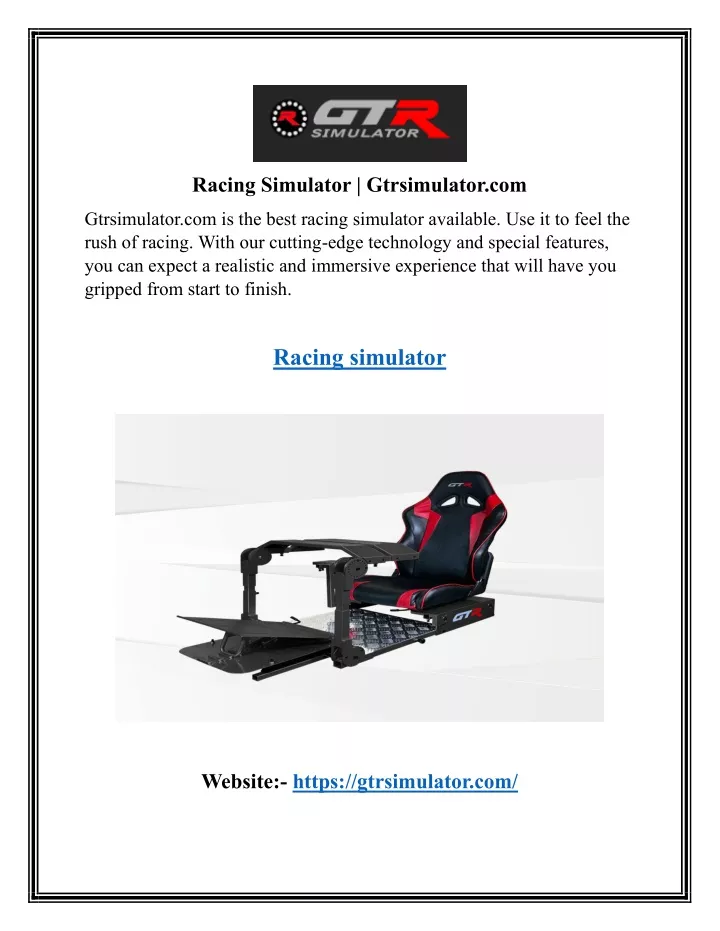 racing simulator gtrsimulator com
