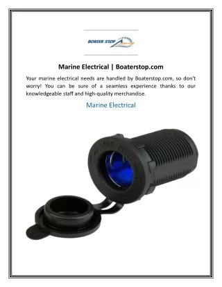 Marine Electrical  Boaterstop