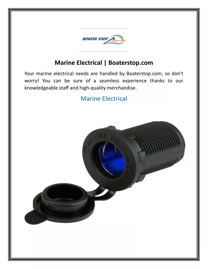 marine electrical boaterstop com