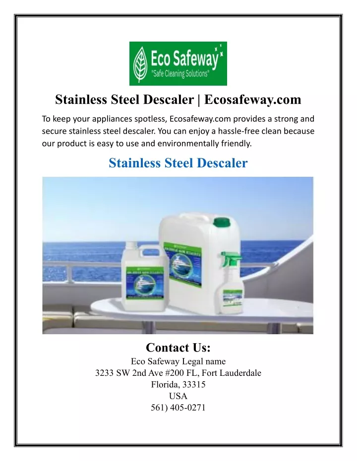 stainless steel descaler ecosafeway com