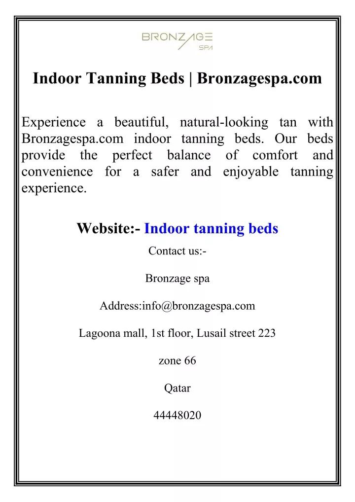 indoor tanning beds bronzagespa com