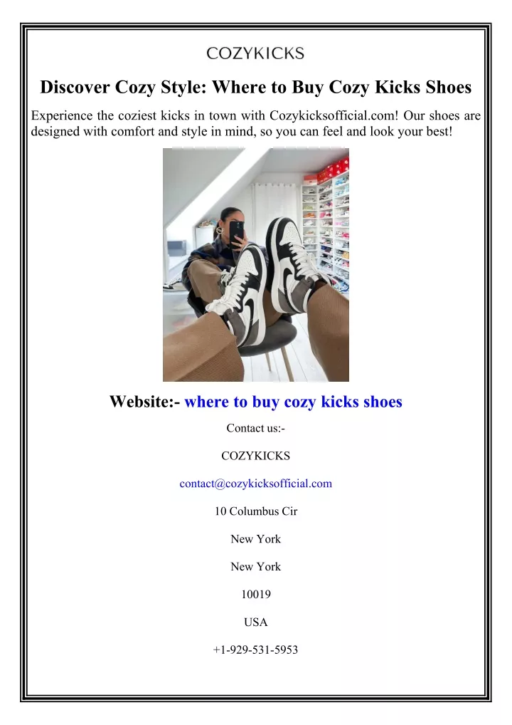 PPT Discover Cozy Style Where to Buy Cozy Kicks Shoes PowerPoint