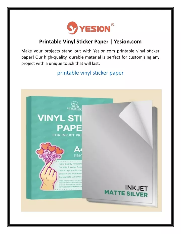 printable vinyl sticker paper yesion com