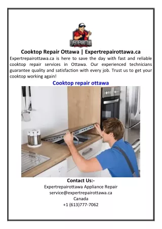 Cooktop Repair Ottawa  Expertrepairottawa.ca