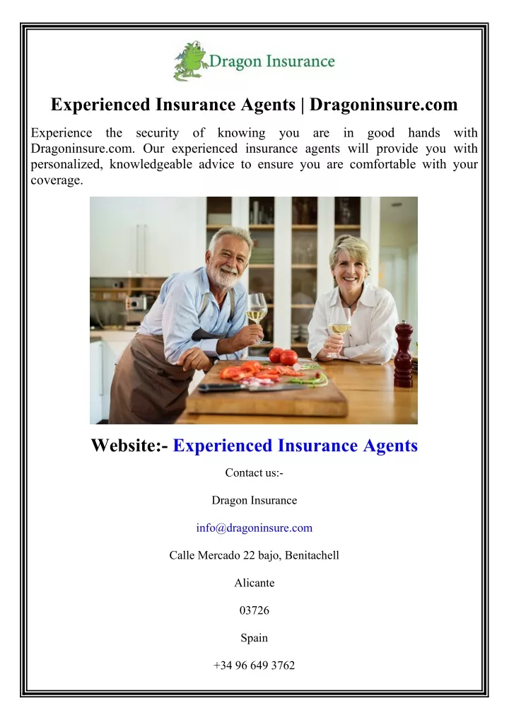 experienced insurance agents dragoninsure com
