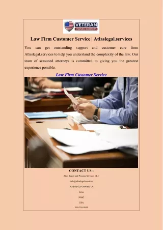 Law Firm Customer Service  Atlaslegal.services