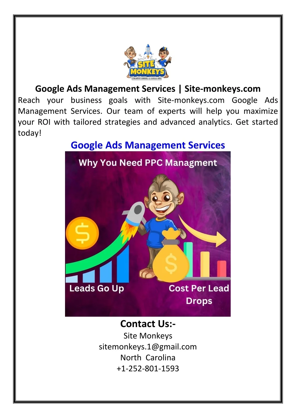 PPT - Google Ads Management Services Site-monkeys.com PowerPoint ...