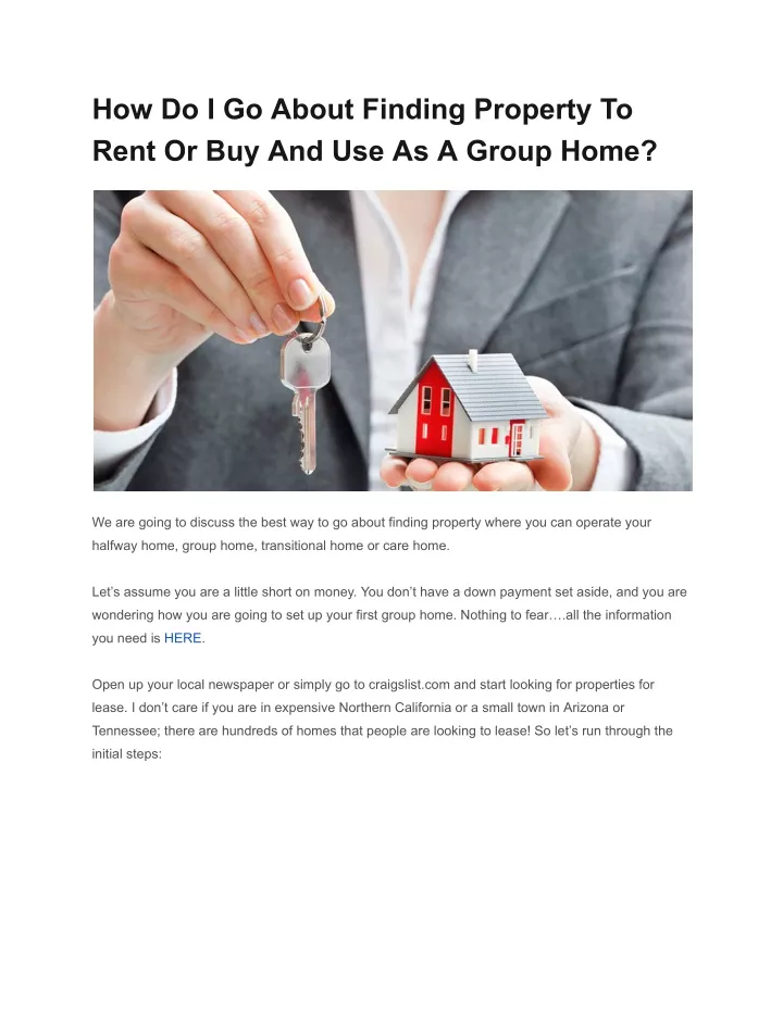 how do i go about finding property to rent