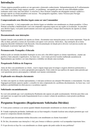 Truques para Navegar Suporte ao cliente Pesadelos