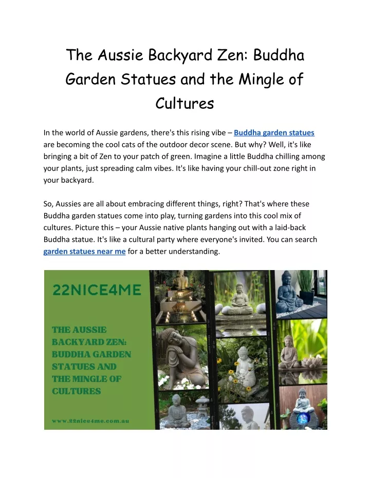 the aussie backyard zen buddha garden statues