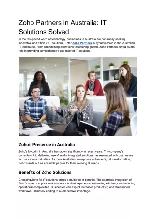 zoho partners in australia it solutions solved