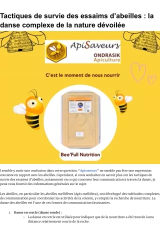 Tactiques de survie des essaims d’abeilles