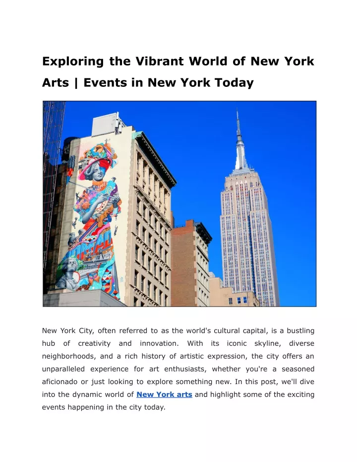 exploring the vibrant world of new york
