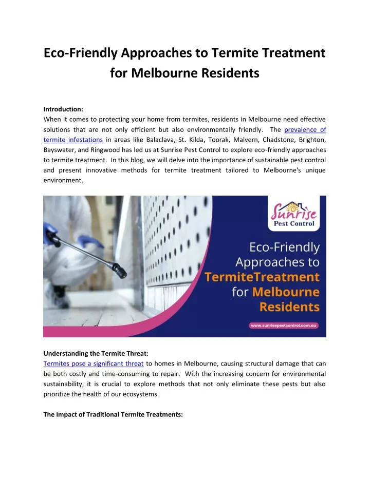 eco friendly approaches to termite treatment