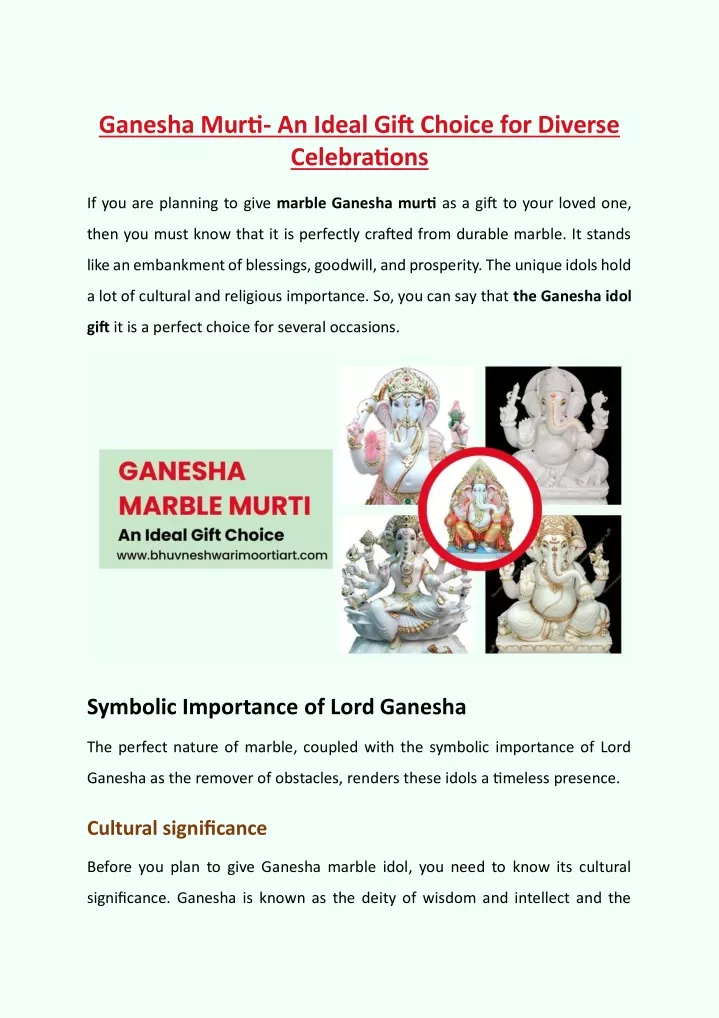 ganesha murti an ideal gift choice for diverse