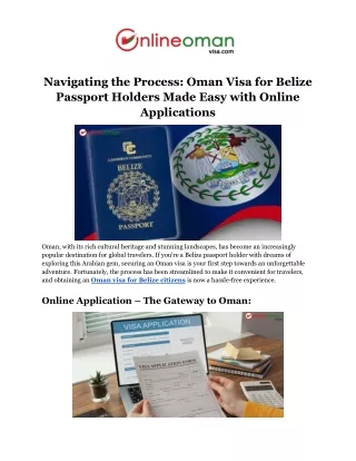 Oman Visa for Belize Passport Holders