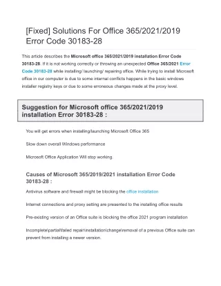 fixed solutions for office 365 2021 2019 error