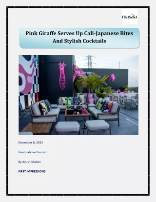 Pink Giraffe serves up Cali-Japanese bites and stylish cocktails