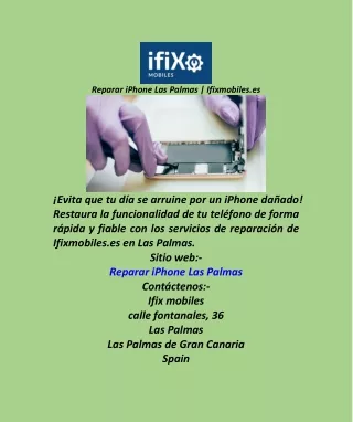 Reparar iPhone Las Palmas  Ifixmobiles.es